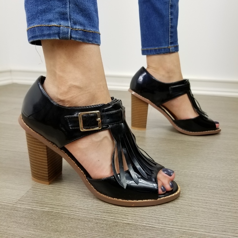 Patent rockabilly oxford high heels w/ tassel - Picture 7 of 8